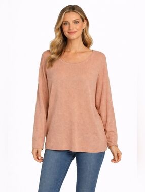 Barefoot Dreams Cozy Chic Ultra Lite Rolled Neck Pullover Misty Rose Size 2X